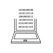 Pictogram for Big Data (IoT) in black. SVG format.