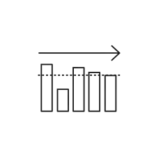 Pictogram for Process stability (IoT) in black. SVG format.