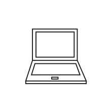 Pictogram for Laptop (Hardware) in black. SVG format.