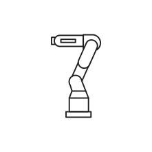 Pictogram for Robots (Product) in black. SVG format.