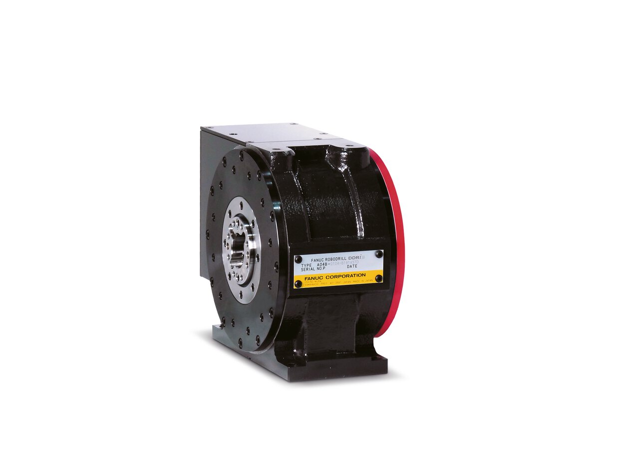 Enhanced by its direct-drive motor and heightened rigidity, the FANUC ROBODRILL DDR𝑖B rotary table seamlessly integrates as the ideal additional axis for your ROBODRILL machine. Enjoy benefits such as lightning-fast indexing in just 0.55 seconds (including unclamping and clamping), rapid clamping, and an impressive clamp torque of 700Nm. With its exceptional precision and reliability, the DDR𝑖B delivers unparalleled value for your investment.