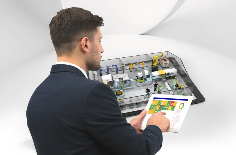 Customer is working with a tablet and the IIoT FIELD service Basic package