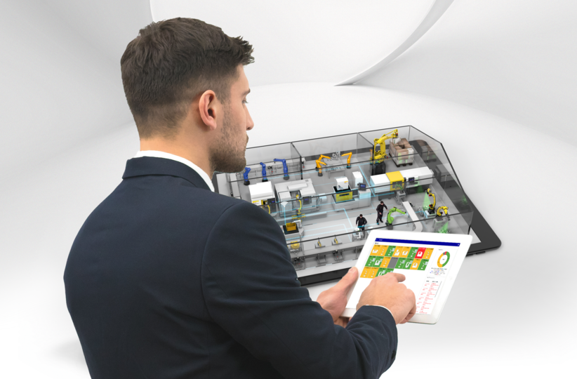 Customer is working with a tablet and the IIoT FIELD service Basic package