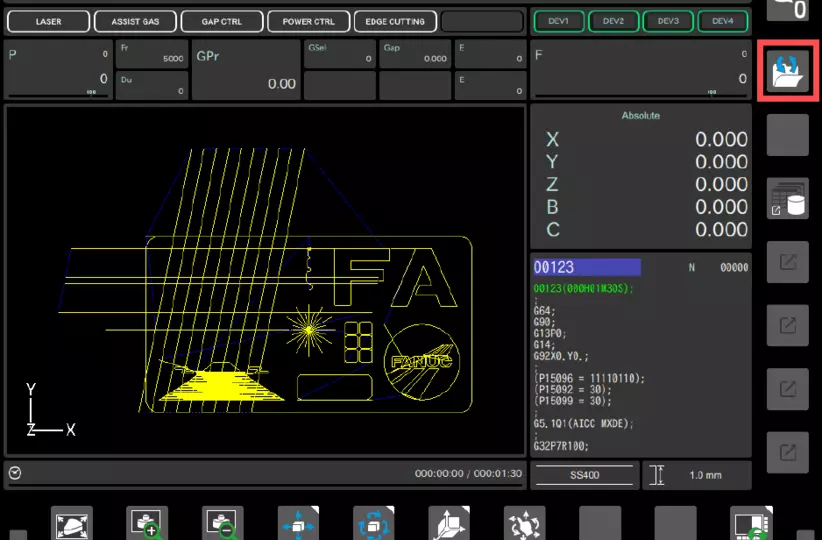 Laser Dashboard Screen