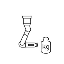 Pictogram for Payload Top Mounted (Robot) in black. SVG format.