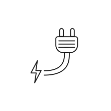 Pictogram for Electrical (Industries) in black. SVG format.