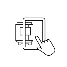 Pictogram for FANUC Assisted Reality in black, svg format