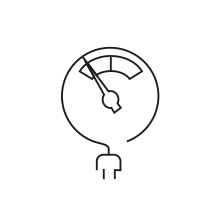 Pictogram for Reduce (IoT) in black. SVG format.