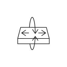 Pictogram for CCR rotary table (ROBOMACHINES) in black. SVG format.