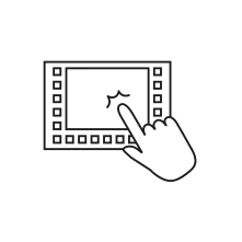 Pictogram for CNC Touchscreen (ROBOMACHINES) in black. SVG format.