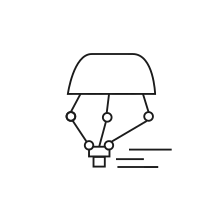 Pictogram for Speed Delta (Robot) in black. SVG format.