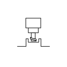 Pictogram for Milling (Applications) in black. SVG format.