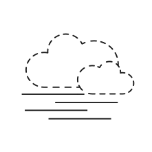 Pictogram for FOG (IoT) in black. SVG format.