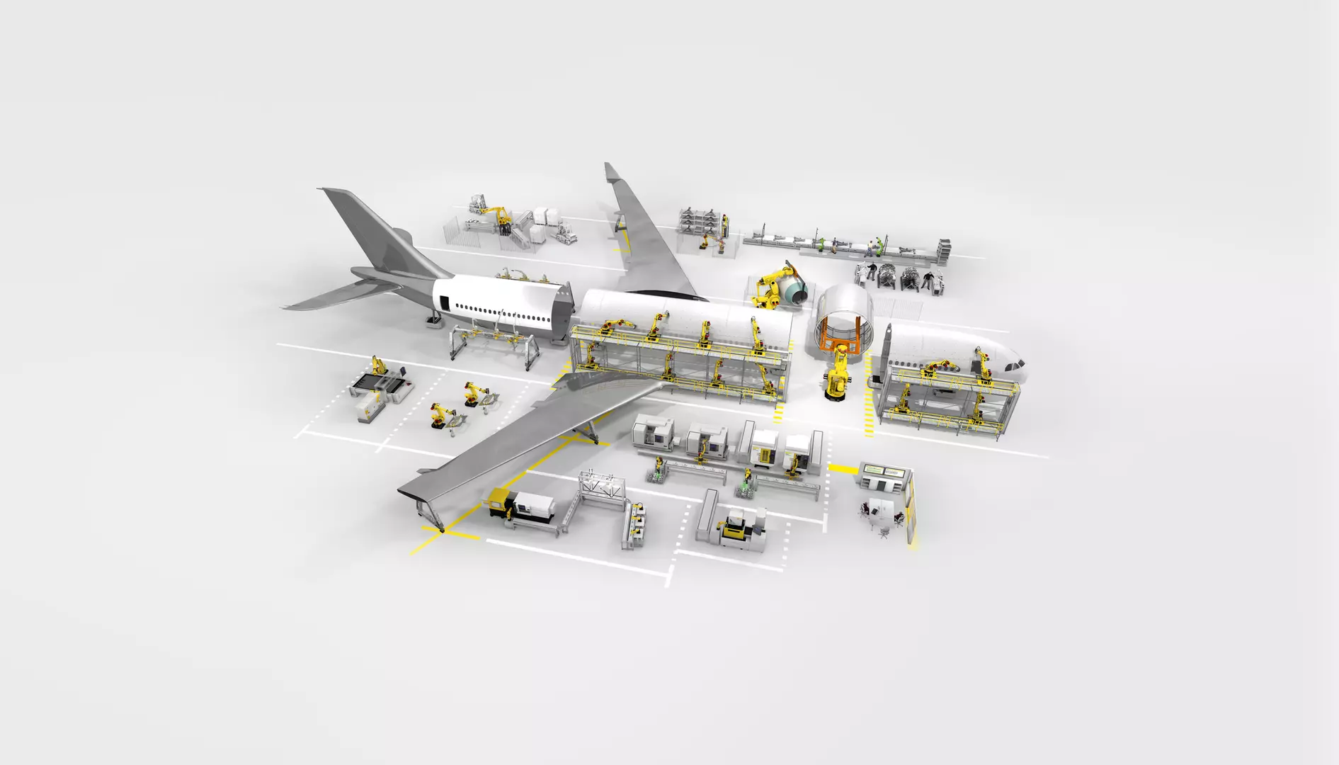 3D aerospace line with FANUC products