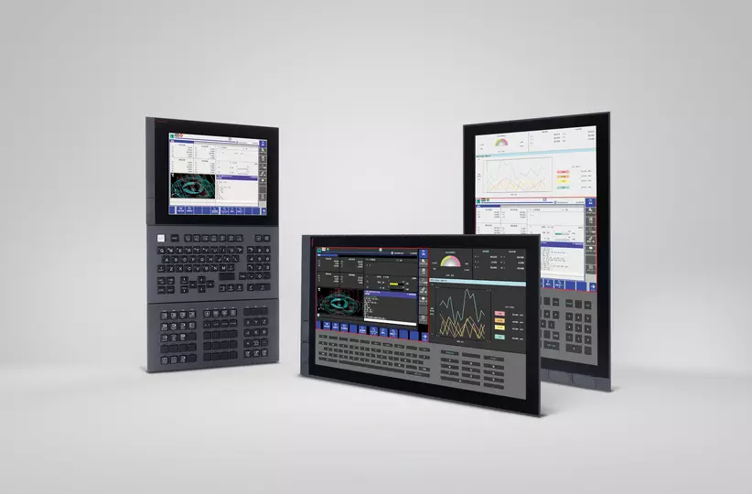 FANUC's new generation CNC series FS500𝑖-A. 
FANUC's latest CNC with enhanced machining performance and reliability. A new, fully customisable user interface makes set-up and machining more efficient. The PMC can be programmed in Structured Text, with a newly designed development software. Boost performance and reduce cycle time with dual engine architecture and update hardware and software.