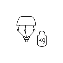 Pictogram for Payload delta (Robot) in black. SVG format.