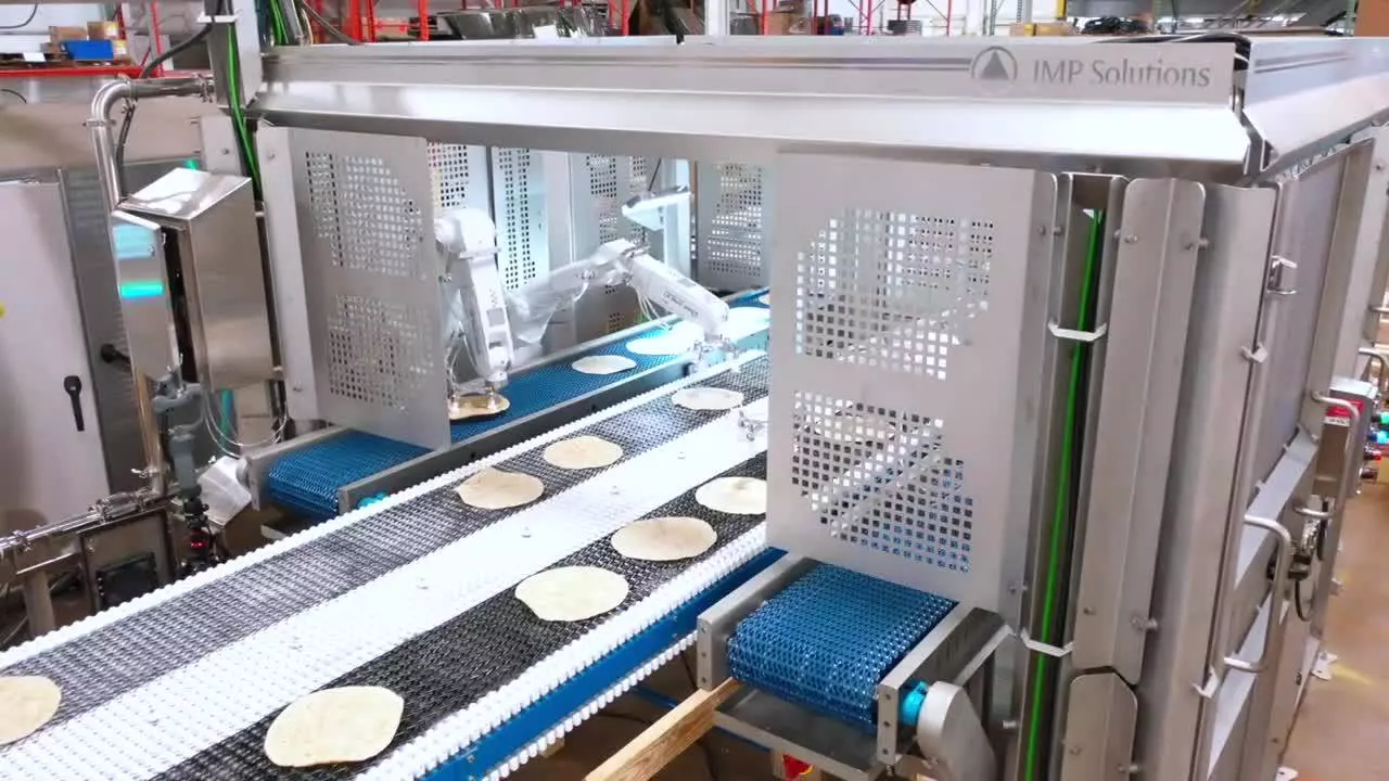 Robôs de processamento de tortilhas