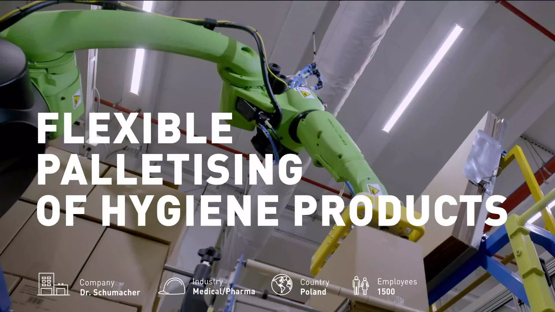 Paletização flexível de produtos de higiene