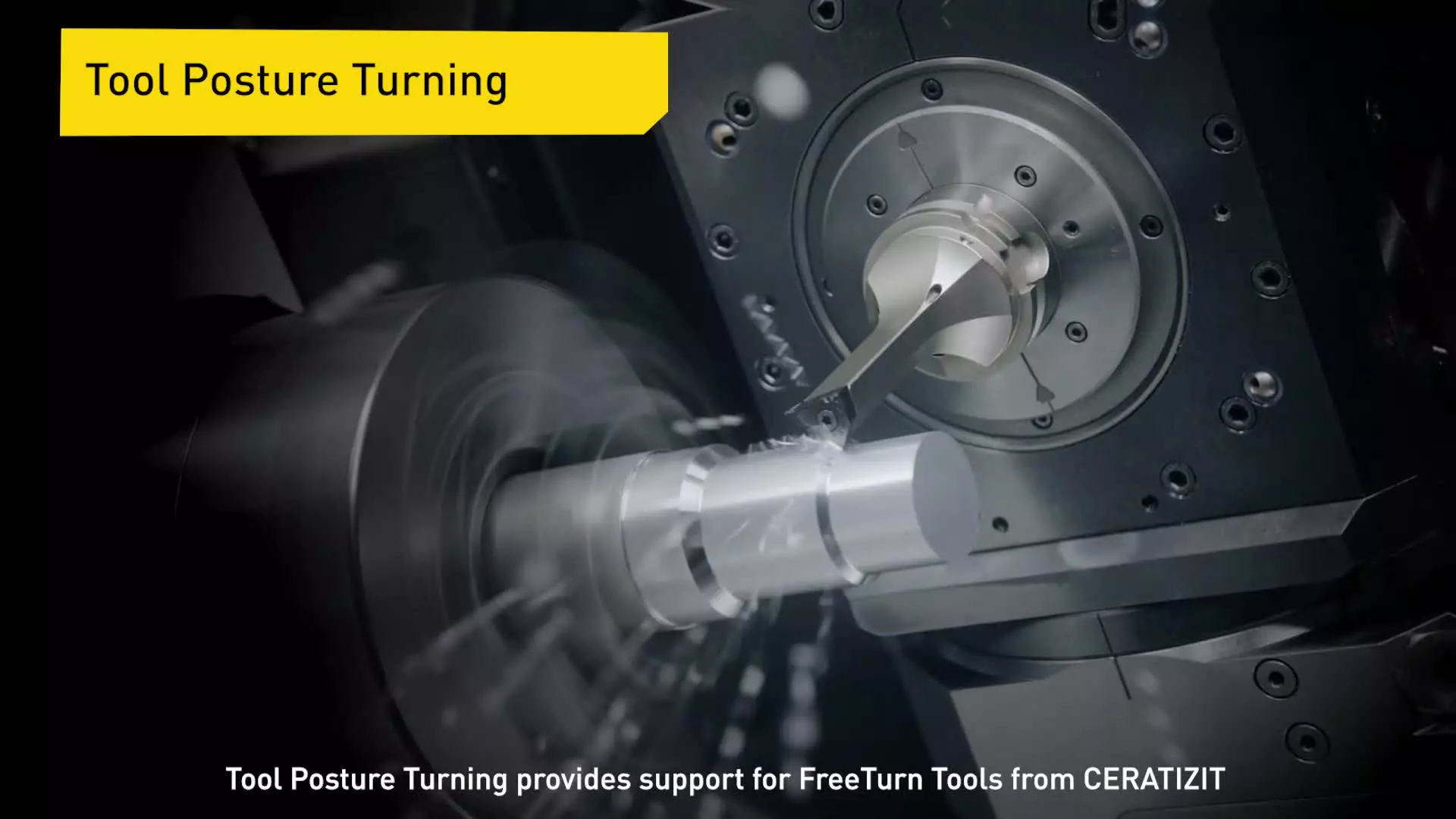 Tool Posture Turning
This function supports for FreeTurn tools. CNC controls rotary axes automatically, depending on the shape. For the complex shapes can be used machining with one tool, minimizing the number of tool changes and reducing cycle time.
Duration 00:36