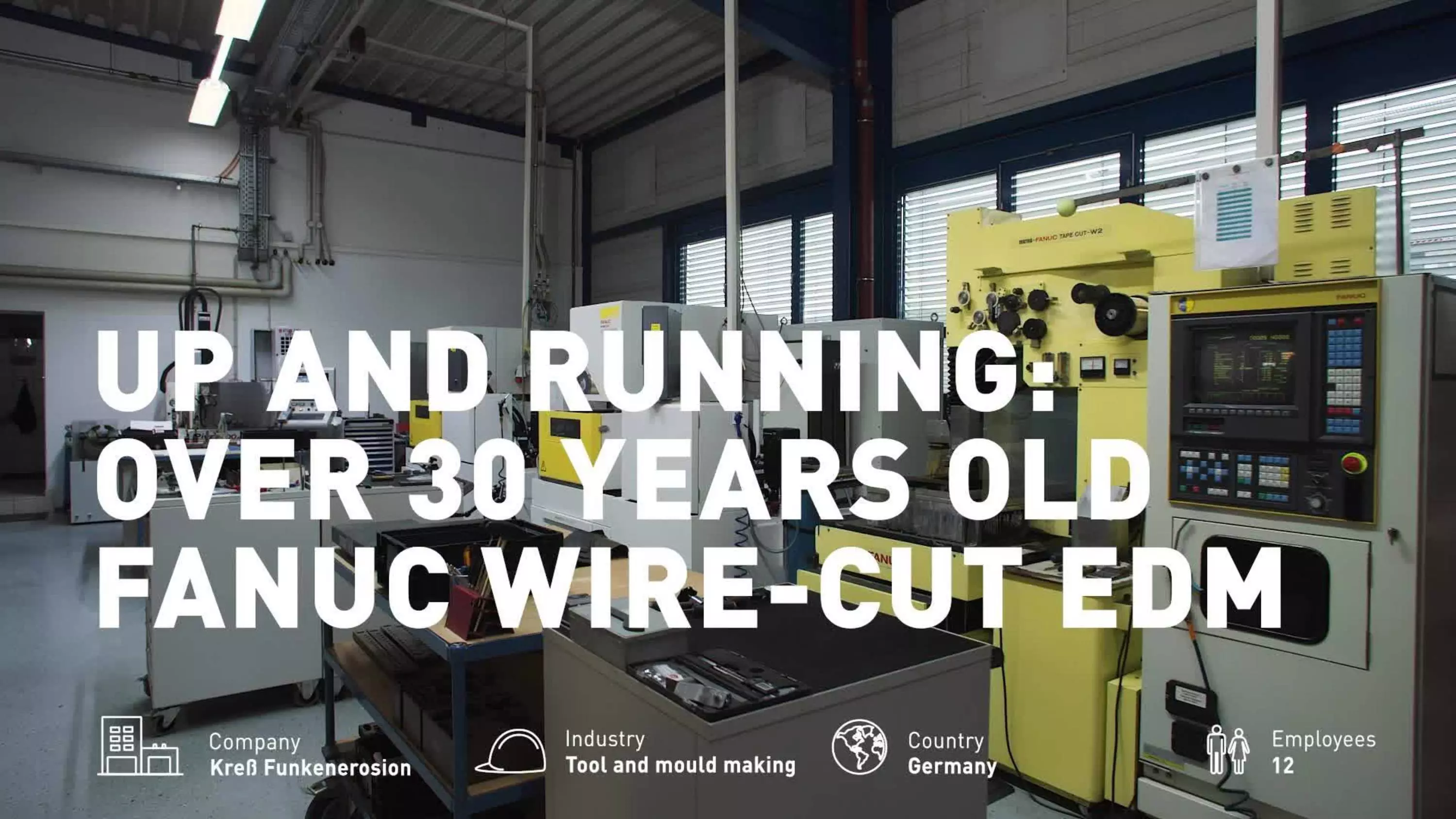 Video Success Story Kress Funkenerosion: Up nd running: over 30 years old FANUC wire-cut EDM
