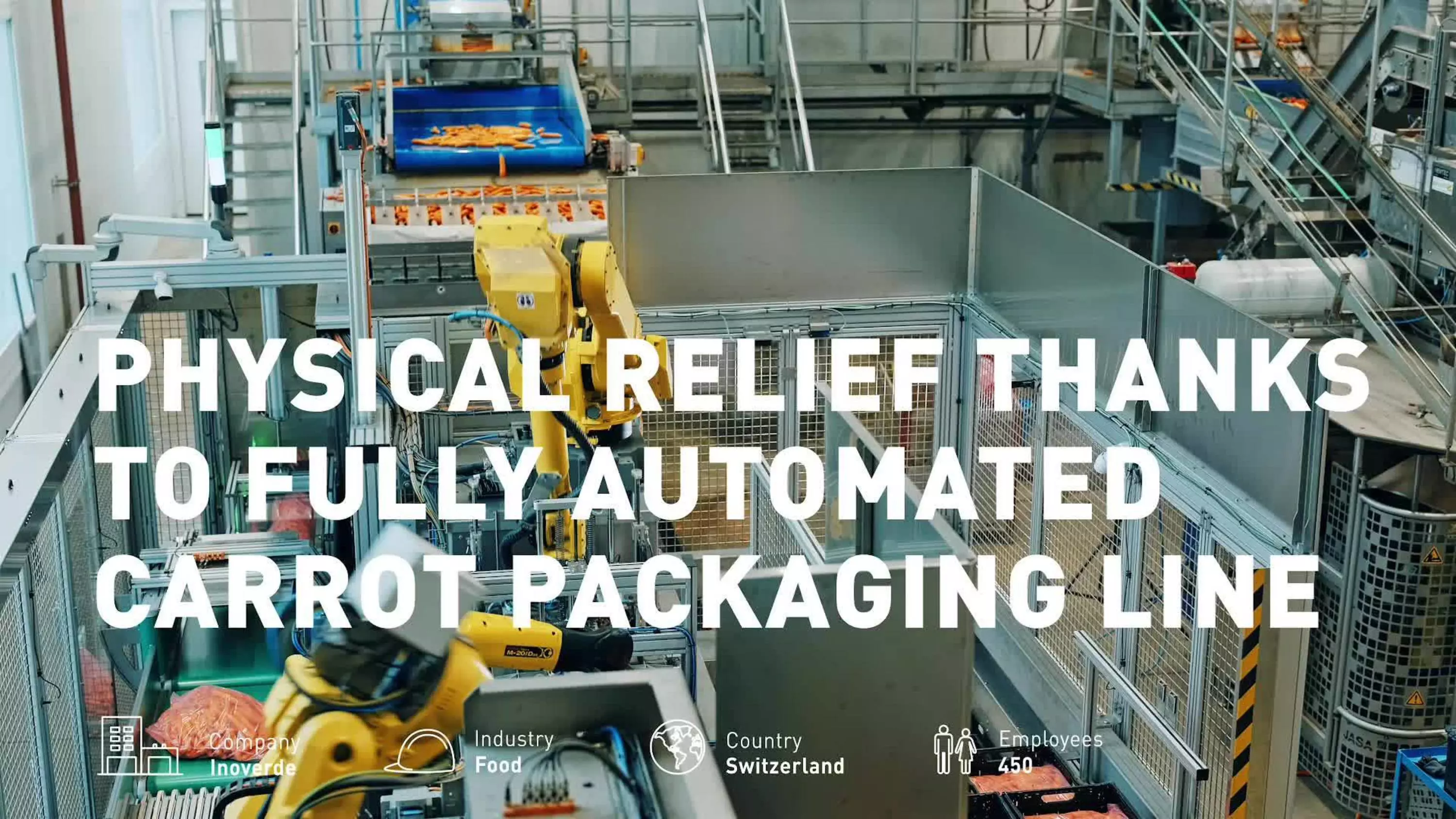 Video Inoverde Case Study. Picking, Packing, Palletising of carrots with M-20iD/25, M-20iD/35, and M-710iC/50 and DCS.