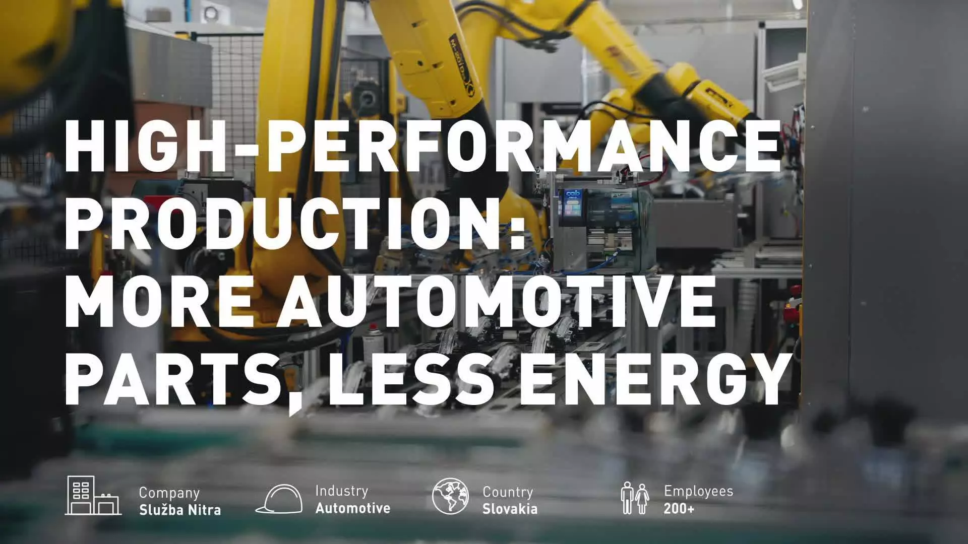 Služba Nitra case study video - English

The Slovakian company supplies mostly to the automotive sector and has transformed its production by adopting ROBOSHOT injection moulding machines and industrial robots. The company has significantly increased productivity while cutting energy consumption and reducing error rates.