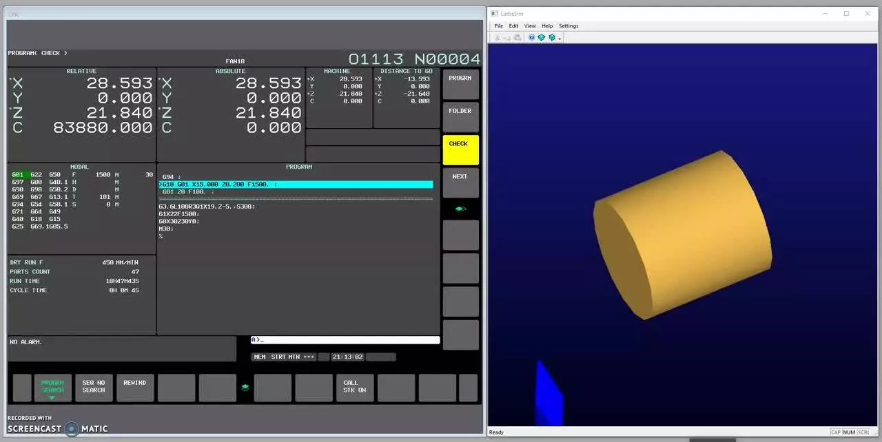 This function allows you to achieve eccentric turning or screw machining using only simple commands. Eccentric taper machining is also possible.